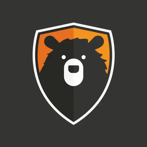 Thumbnail for Bärenshield project showing logo icon design of a simple bear graphic framed inside an orange shield shape